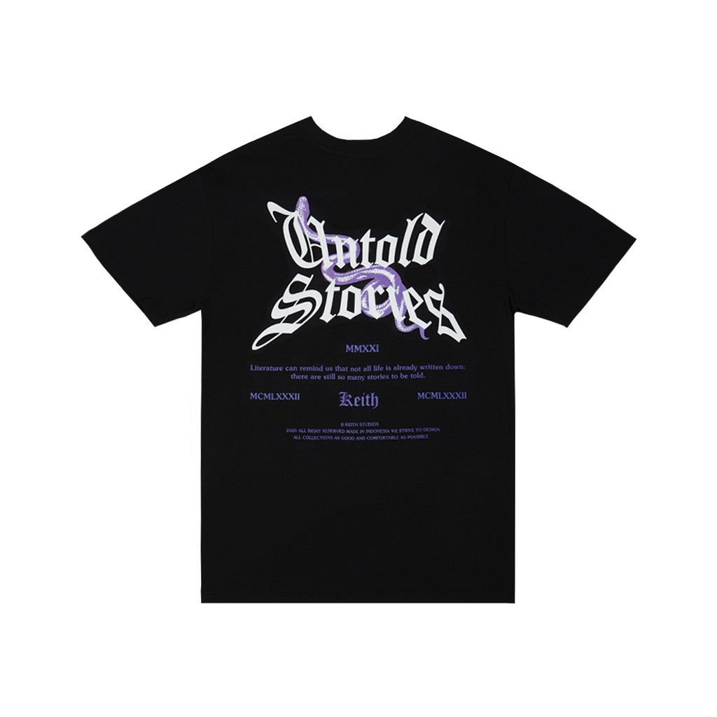 UNTOLD STORIES TS - KAOS DISTRO ORIGINAL KEITH STUDIO PRIA/WANITA HITAM