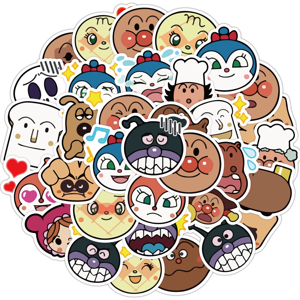 Lucu Anpanman stiker kartun Jepang anime Jurnal koper bahan termos Piala tangan Buku stiker Xiao Zha