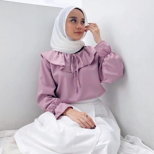 BEFAST - ZEC OOTD Wanita Blouse KIRANA / Valina Blouse / Blouse Wanita Lengan Panjang / Blouse Kekinian / Blouse Terbaru / Blouse Unik