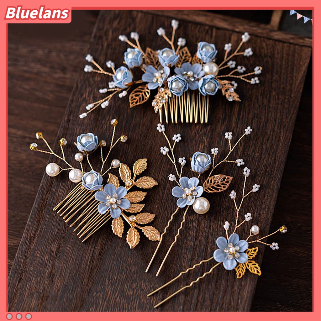 Bluelans Eye-catching Hair Clip Wedding Hair Comb Faux Pearl Crystal Bride Hair Accessories Exquisite for Wedding