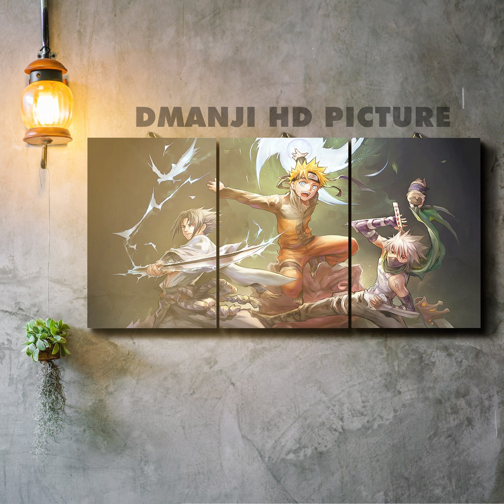 POSTER KAYU MULTIPANEL ANIME NARUTO / 20X30 / HIASAN DINDING NARUTO / PAJANGAN KAMAR TIDUR ANIME-HD - NRT 35