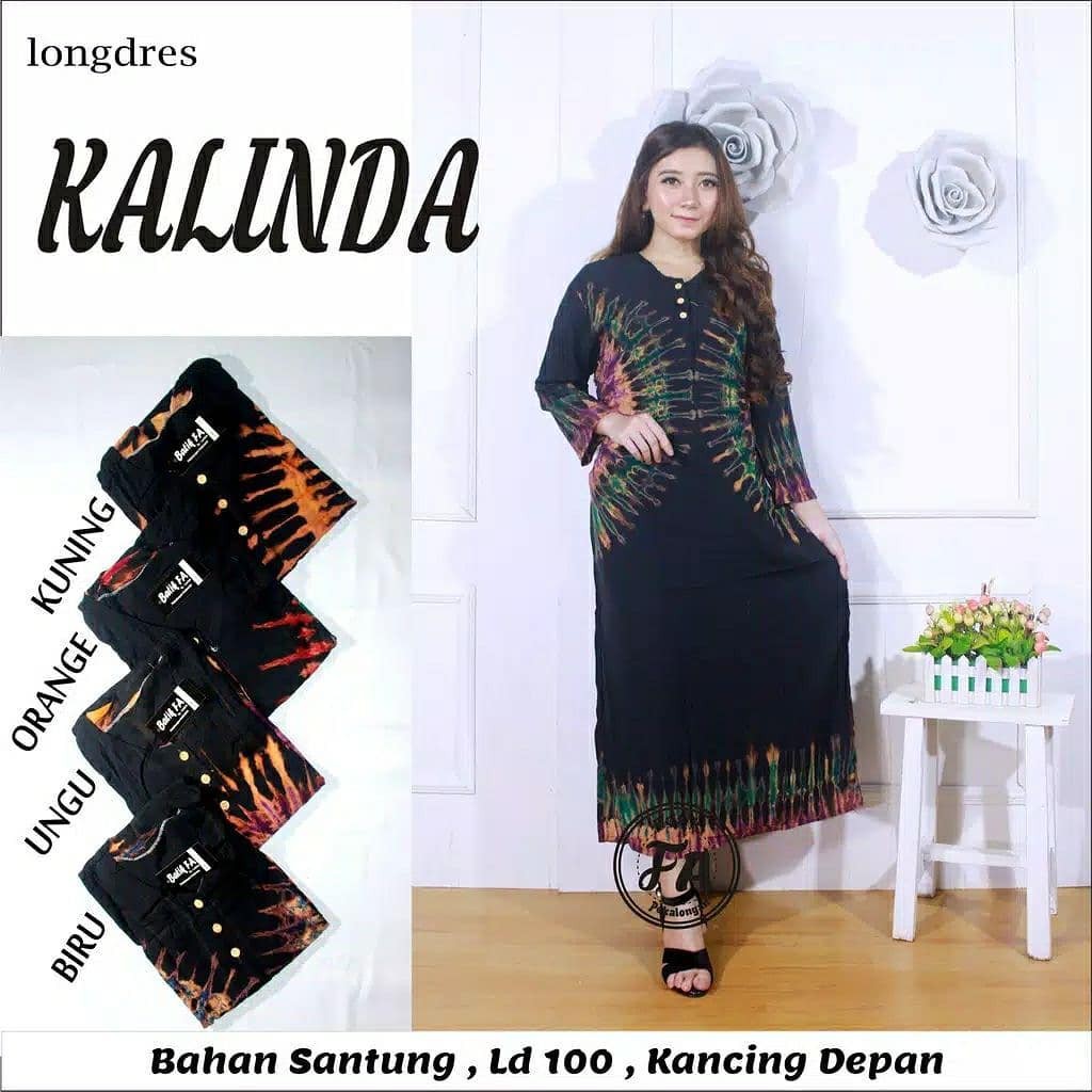 Daster Longdress Kalinda - Daster Lengan Panjang | Baju tidur | Daster batik