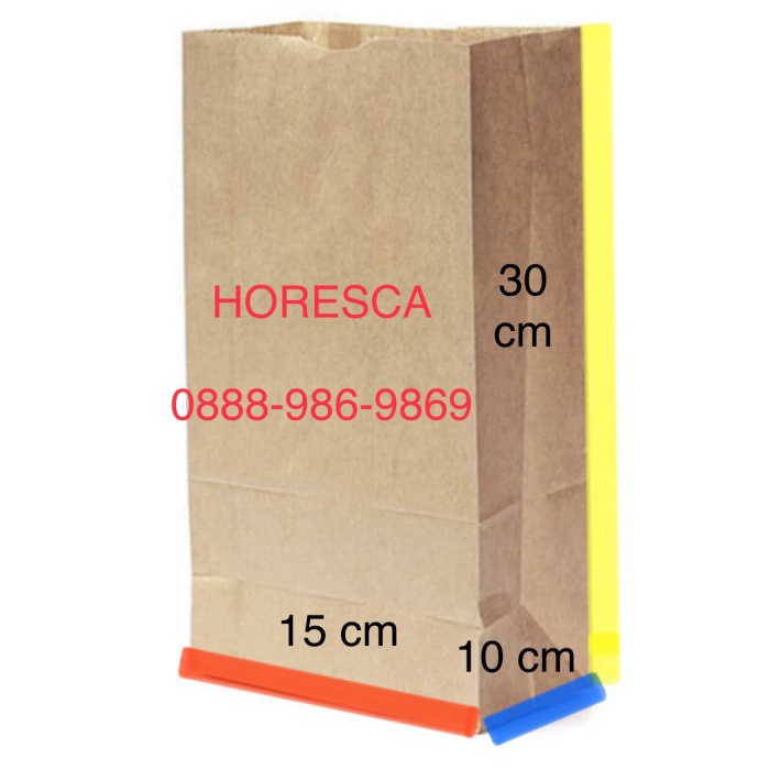 

✨ BISA COD ✨ Paper Bag Brown Kraft Large / Kantong Kertas Mcd Kfc L (PB08) @100 Pcs