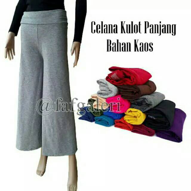 Celana Kulot Panjang Wanita Bahan Spandek Kaos
