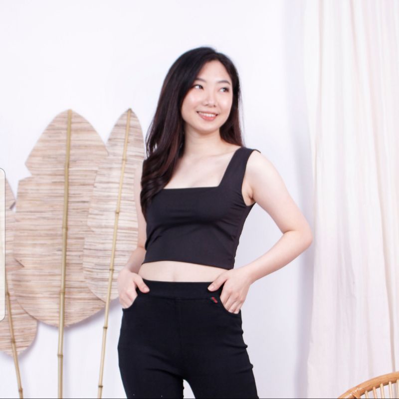 Tank top square polos wanita Tanktop korea Tangtop Crop top | Jenna Tanktop-2
