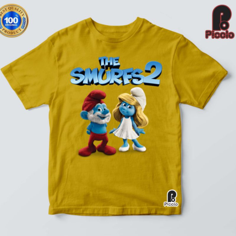 KAOS ANAK SMURFS 2 UNISEX BAHAN PREMIUM