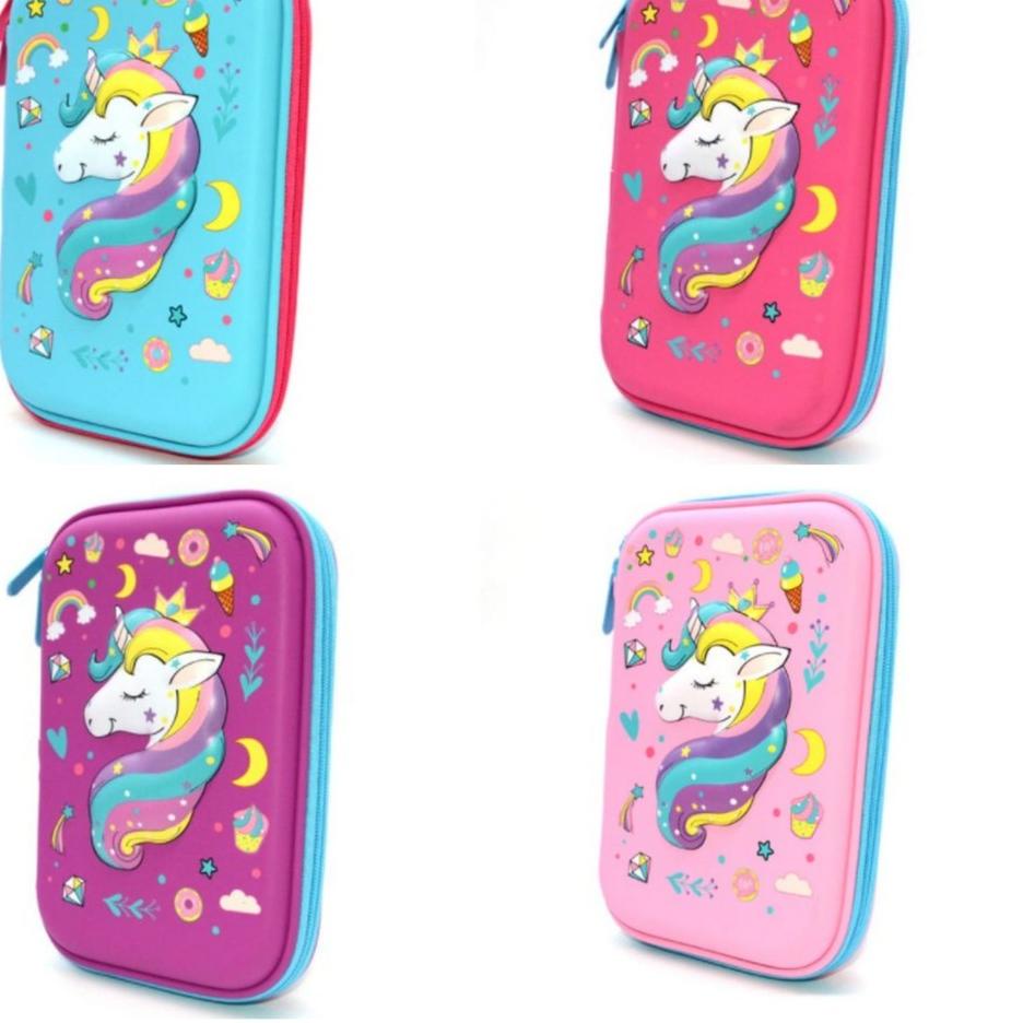 

[KODE MFQ9J] Tempat pensil kotak pensil 3D Unicorn Pencil Case tempat pensil Unicorn Kepala kado anak perempuan unicorn lucu import berkualitas