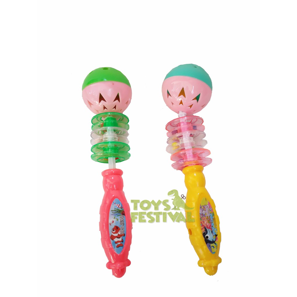 Sepasang (2 pcs) Mainan Kincringan Kerincingan Rattle Musik Bayi seri Bola Ulir