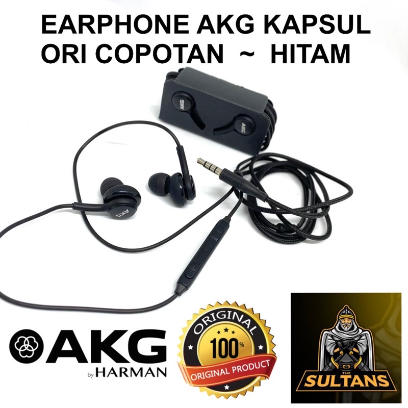 PROMO HANDSFREE ORIGINAL AKG KAPSUL COPOTAN HITAM FEEL THE REAL HIGH QUALITY MUSIC AUDIO SYSTEM