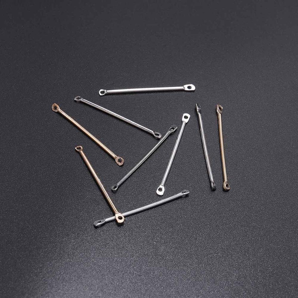 50pcs 15 20 25 35 40mm Pin Penghubung Anting Bentuk Silinder Ganda Warna Emas Perak Untuk Membuat Perhiasan