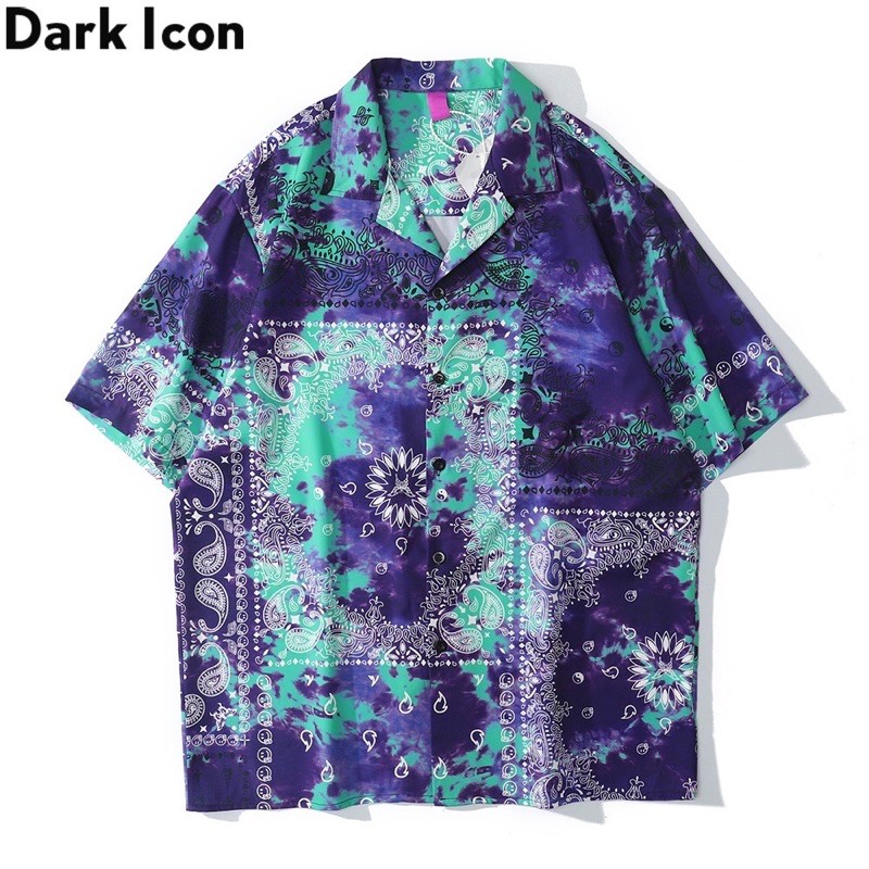 KEMEJA TYE DIE ABSTRAK IMPORT PRIA KOREA HAWAI AMERIKA ORIGINAL M-2XL HN87
