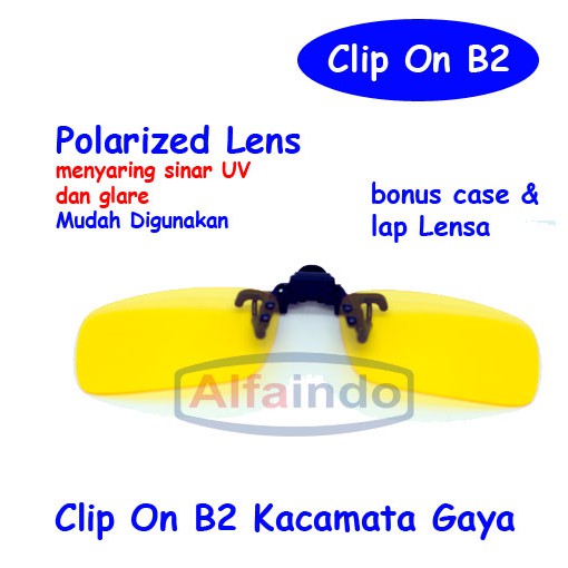 Alfaindo B2 Clip On POLARIZED Lens Ukuran Lensa Small ( S )