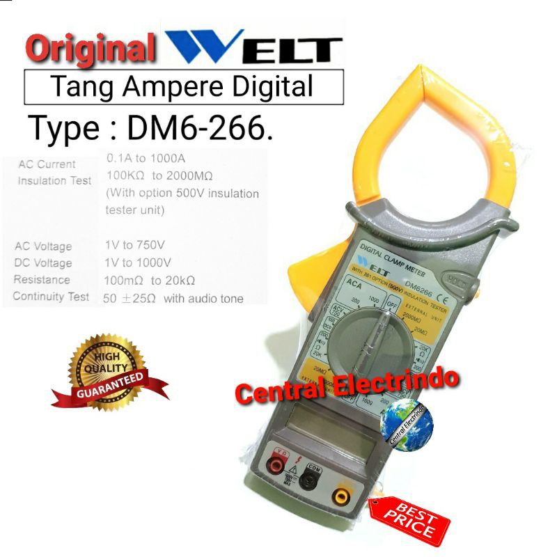 Tang Ampere Clamp Meter Digital WELT DM6266.