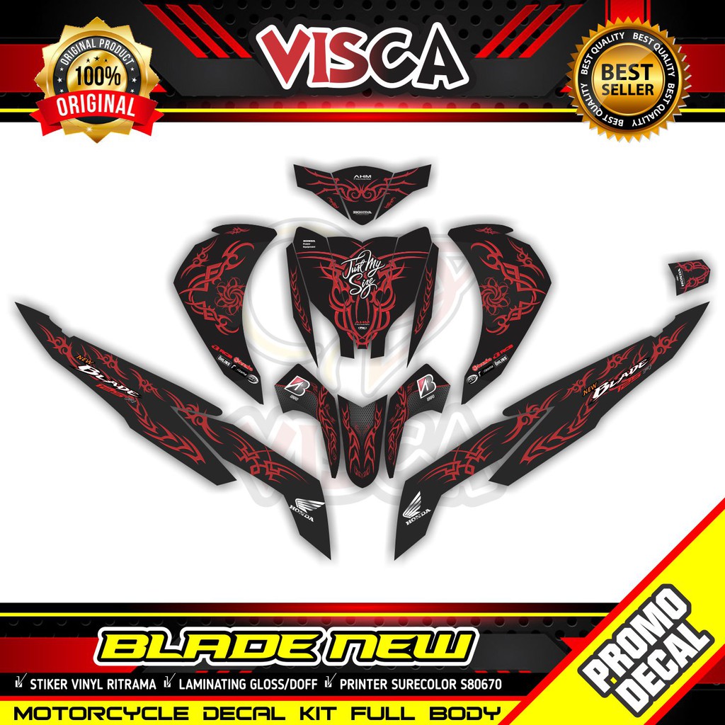 Decal Blade 125 New Stiker Blade 125 Variasi Full Body striping blade 125 variasi Stiker Motor Blade