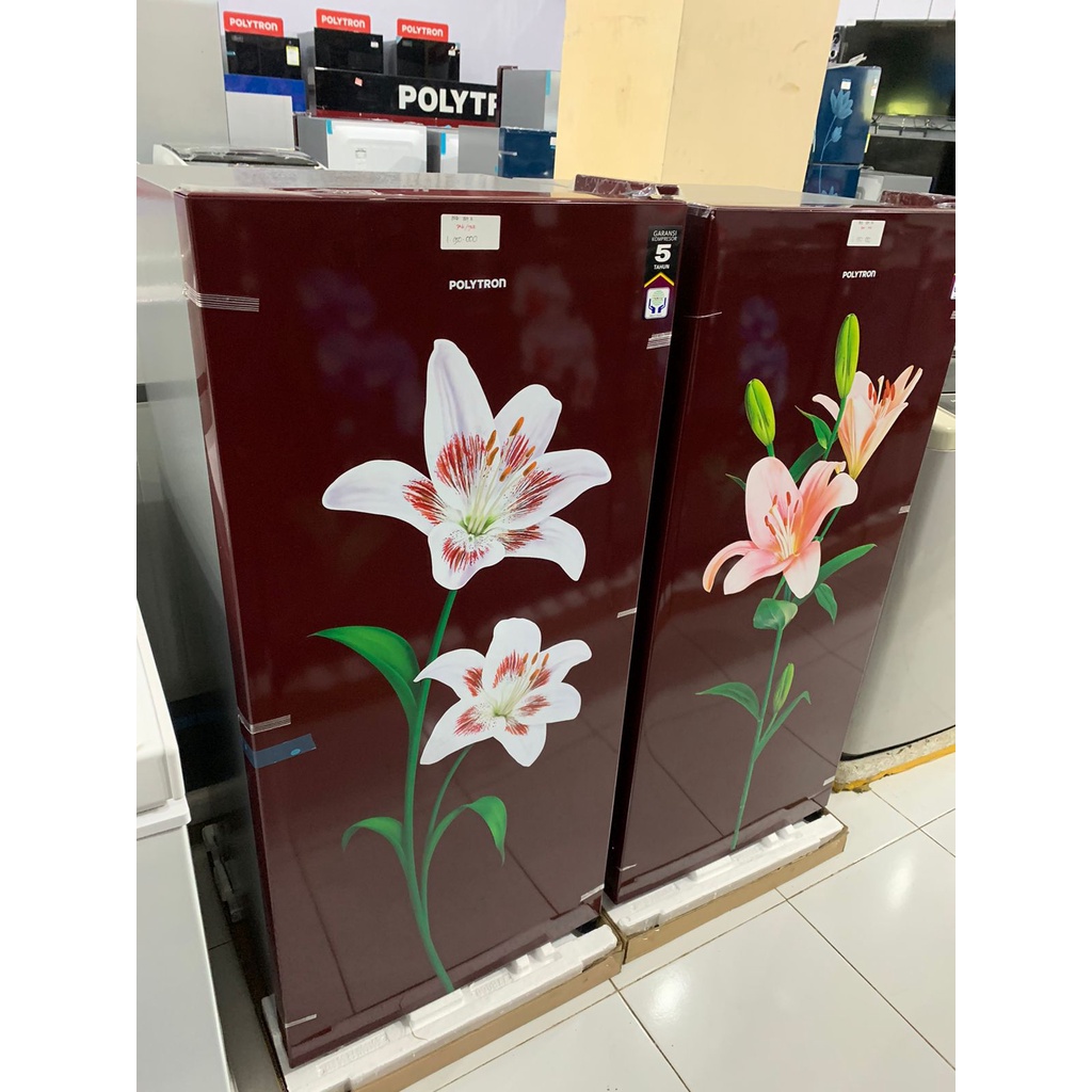 Kulkas Polytron 1 Pintu 187 R dan PR Motif bunga Kapasitas 180 liter