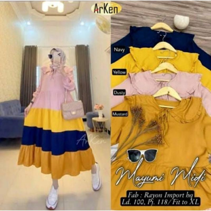 GAMIS RAYON PREMIUM BUSUI JUMBO LD 100-110 PJ 130 /MAXY DRESS PREMIUM AZRAF