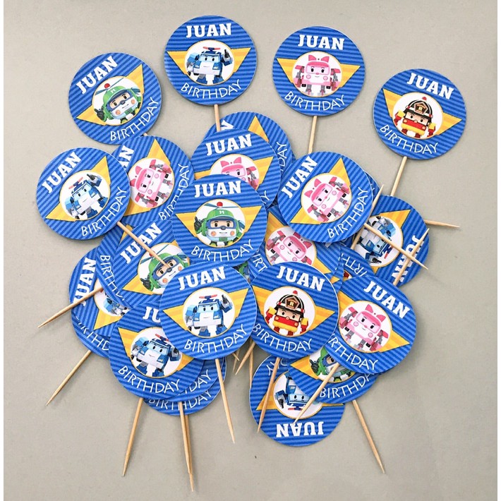 Topper Cupcake Robocar Poli