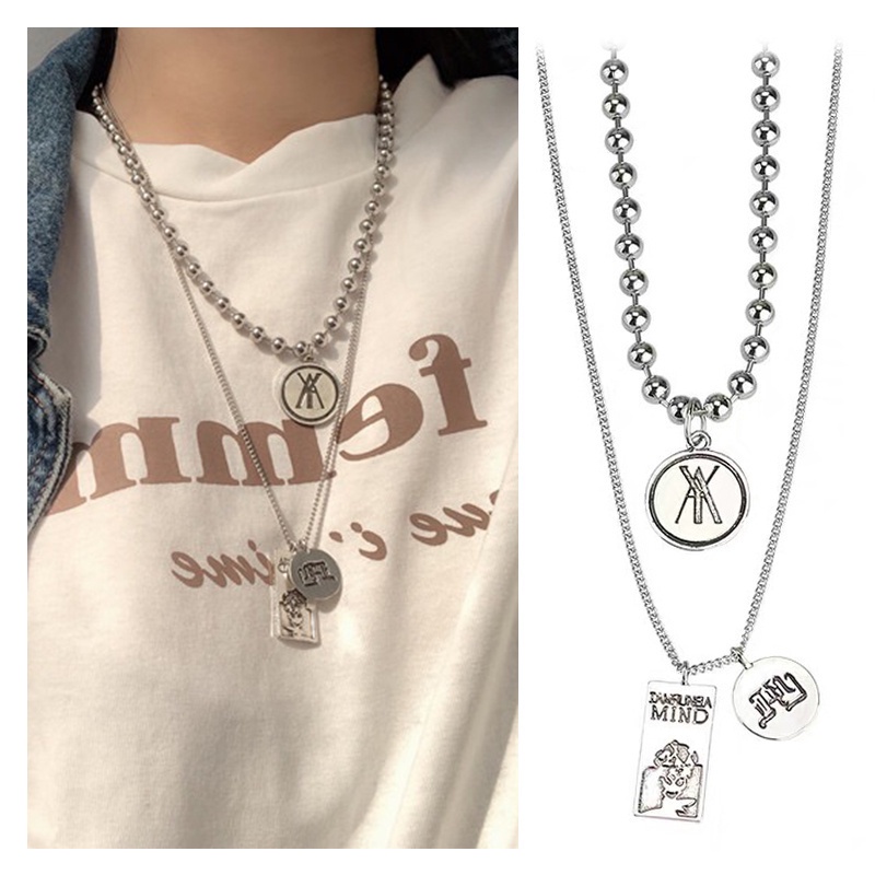 [ACKER] Kalung Fashion Gaya Korea Hip-hop Paduan Untuk Pria / Wanita