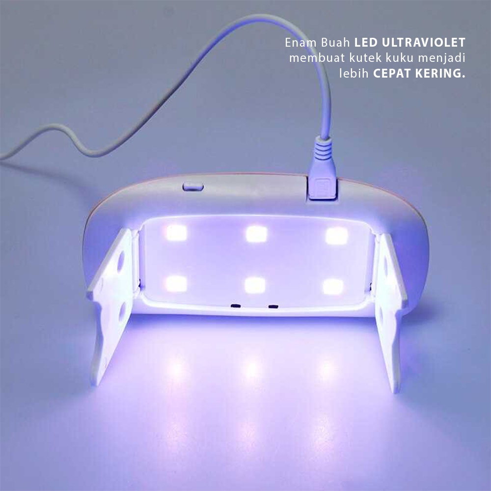 Pengering Kutek Kuku Nail Art Manicure Lampu Uv Led Nail Dryer 6w