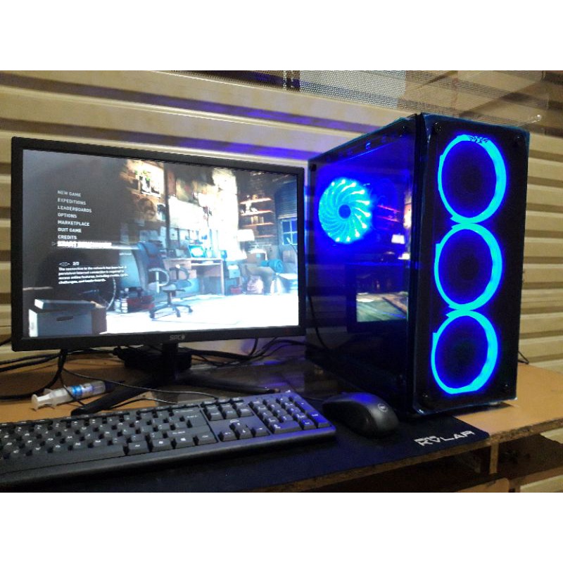 Pc gaming fullset core i7 vga 4gb led 19 wide siap pakai