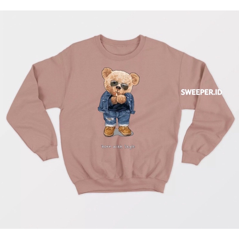 BORN WITH STYLE TEDDY BEAR 3D BAHAN FLEECE PRINTING