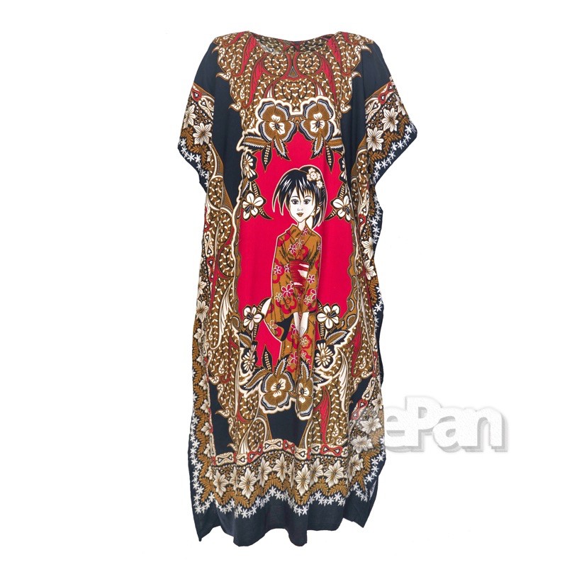 GROSIR DASTER BATIK JUMBO KELELAWAR LOWO MOTIF OSHIN BAJU TIDUR WARNA MERAH DS799