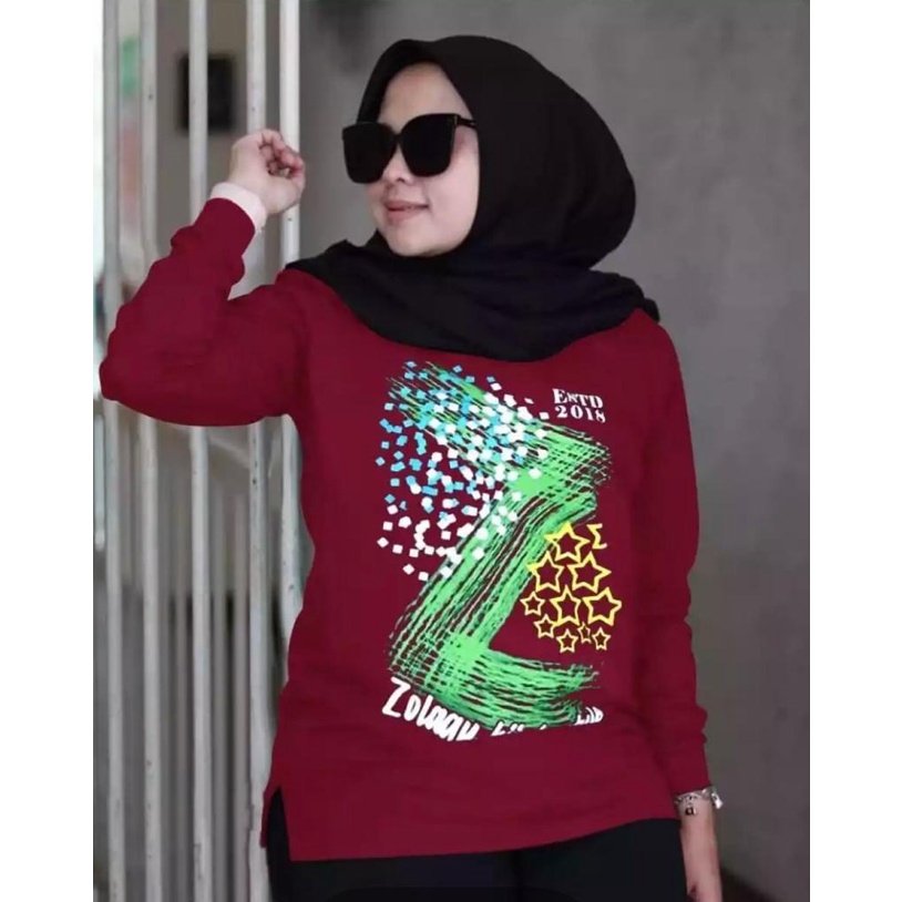 SWEATER LENGAN PANJANG/SWEATER ZOLAQU/COD /BAJU WANITA LENGAN PANJANG/SWEATER HIJAB STYLE