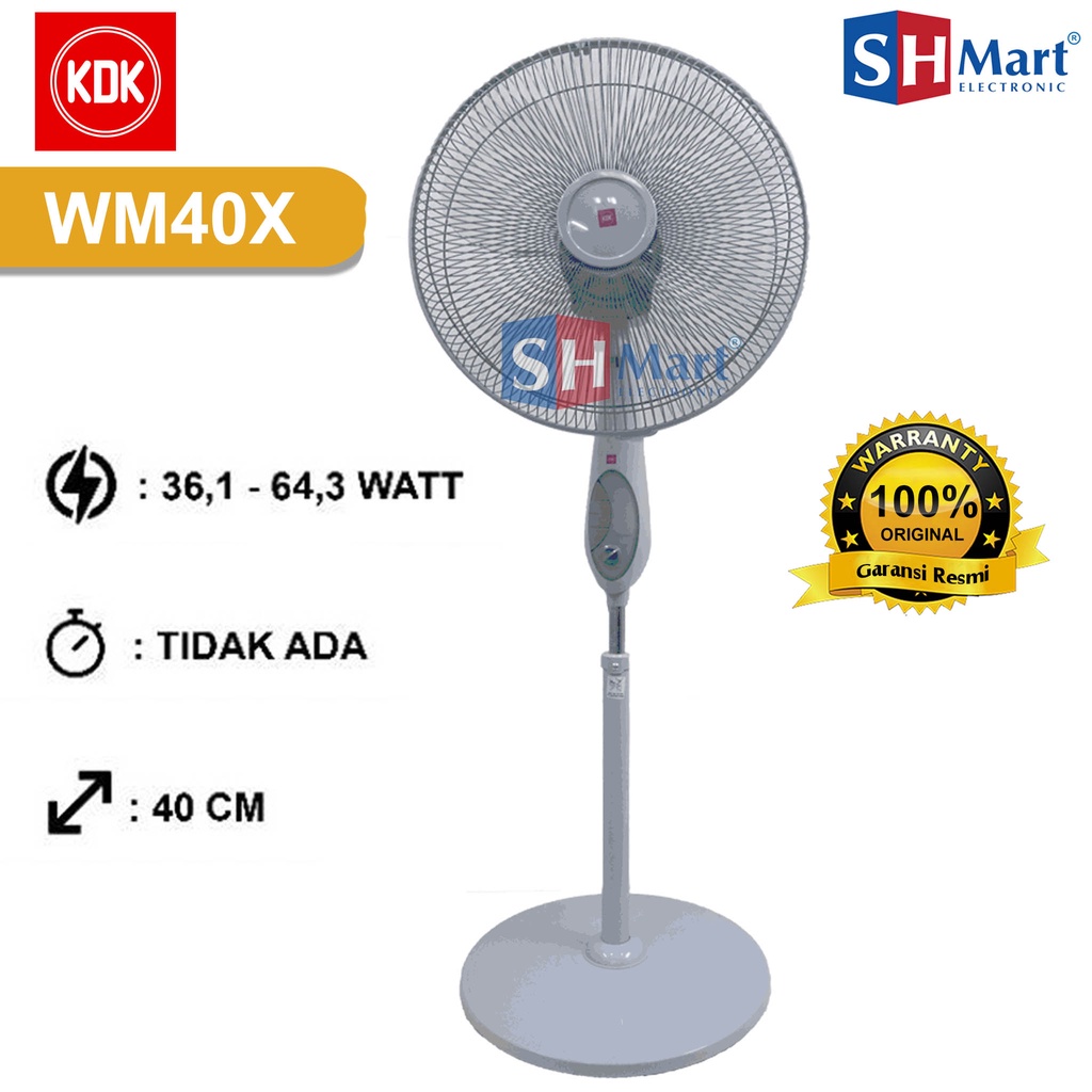 KIPAS ANGIN BERDIRI KDK STAND FAN STANDING KDK WM40X WM-40X NON TIMER GARANSI RESMI