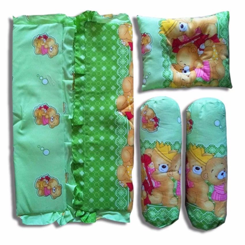 Bantal Guling Bayi set 4 in 1 Bedcover Selimut Warna (Panda/Top/Ceria)