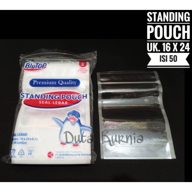 Standing Pouch 16x24 / Zip Lock / Plastik Seal Klip Berdiri Blutop