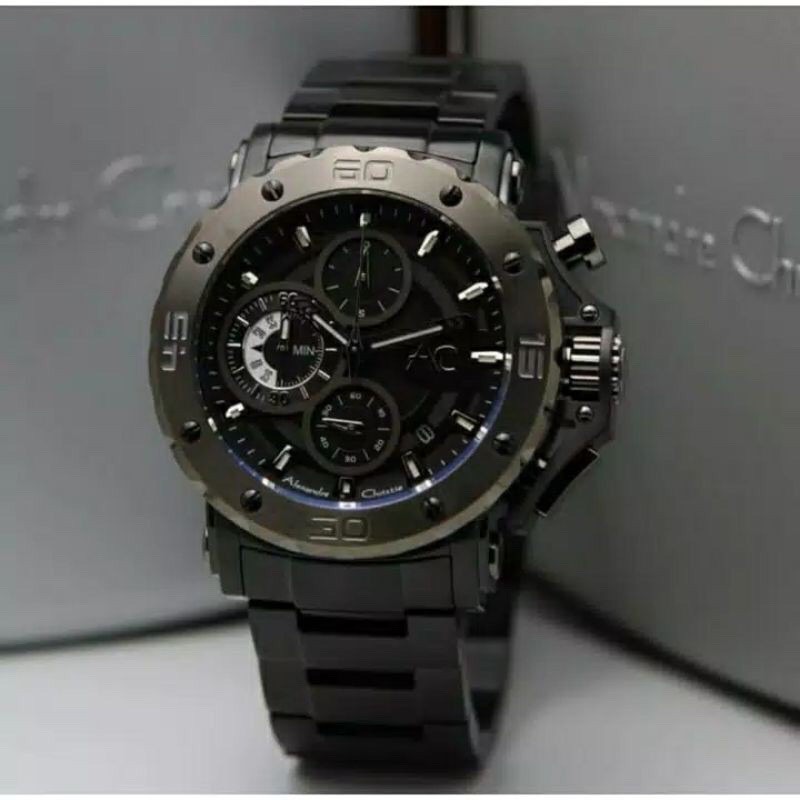 Jam Tangan Alexander Christie AC 9205 Men Tali Stainless Mesin Baterai Original