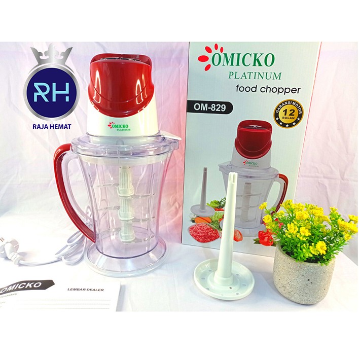 Food Chopper OMICKO OM-829 Penggiling Daging Bumbu Kapasitas 2 Ltr