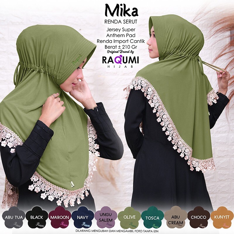 [Original Raqumi]Mika Renda Serut Hijab by Raqumi Hijab
