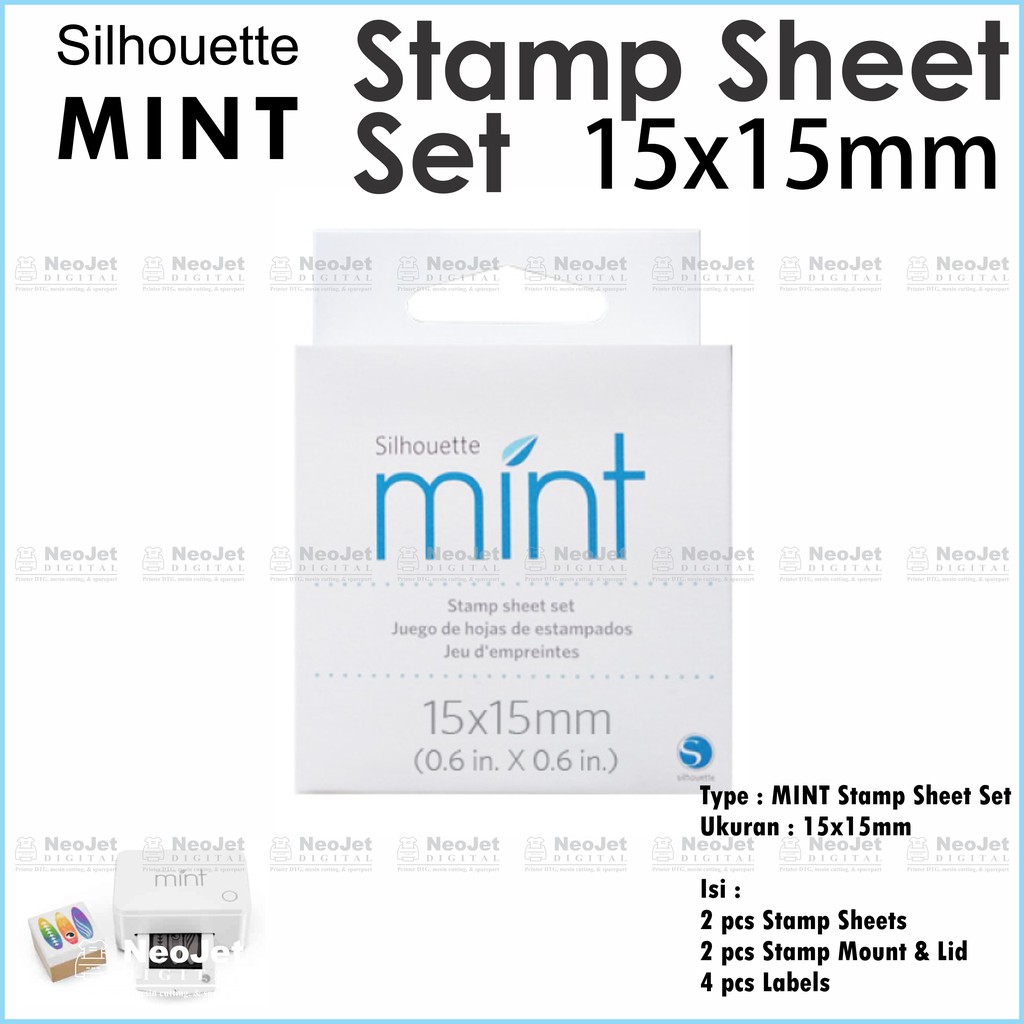 

Stamp Sheet Silhouette Mint 15 x 15 mm Stempel DIY Art and Craft Cap Custom Digital