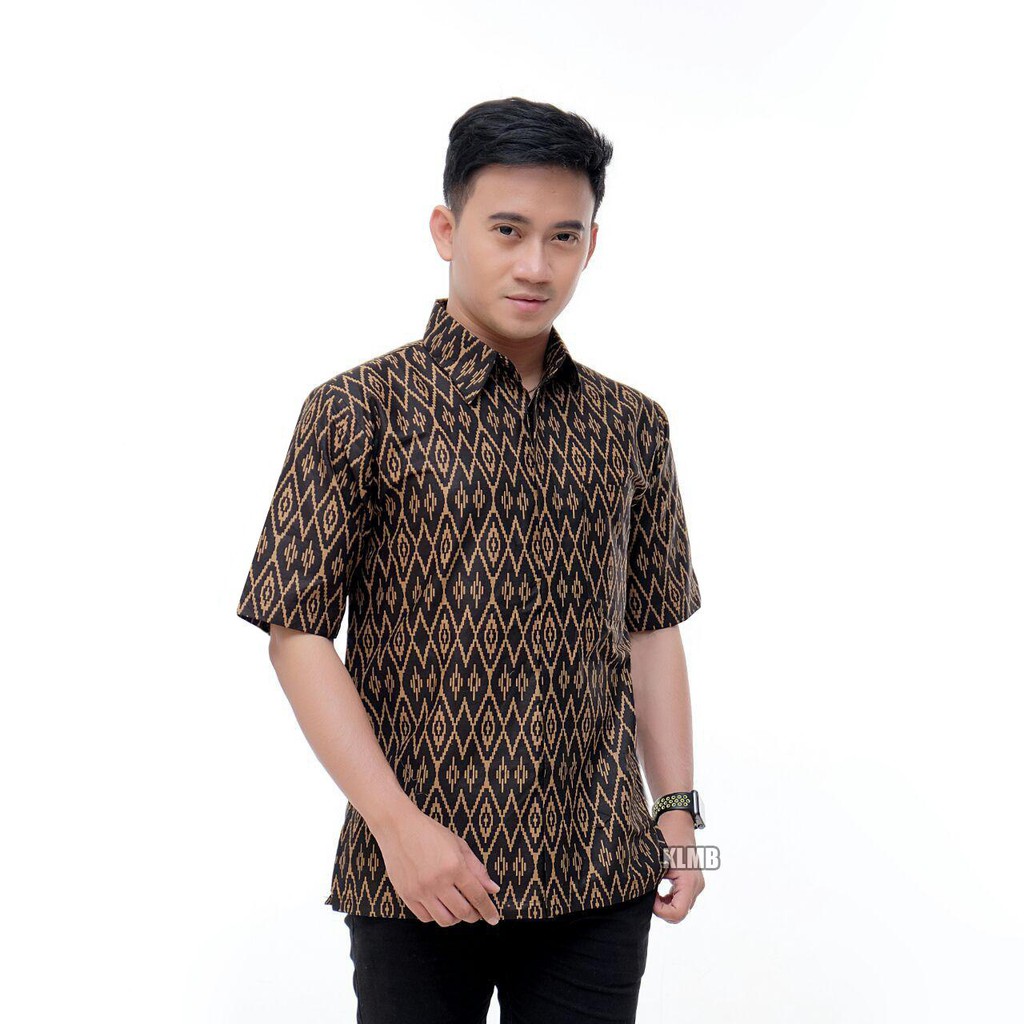 KEMEJA BATIK MOTIF ZIG-ZAG COKLAT