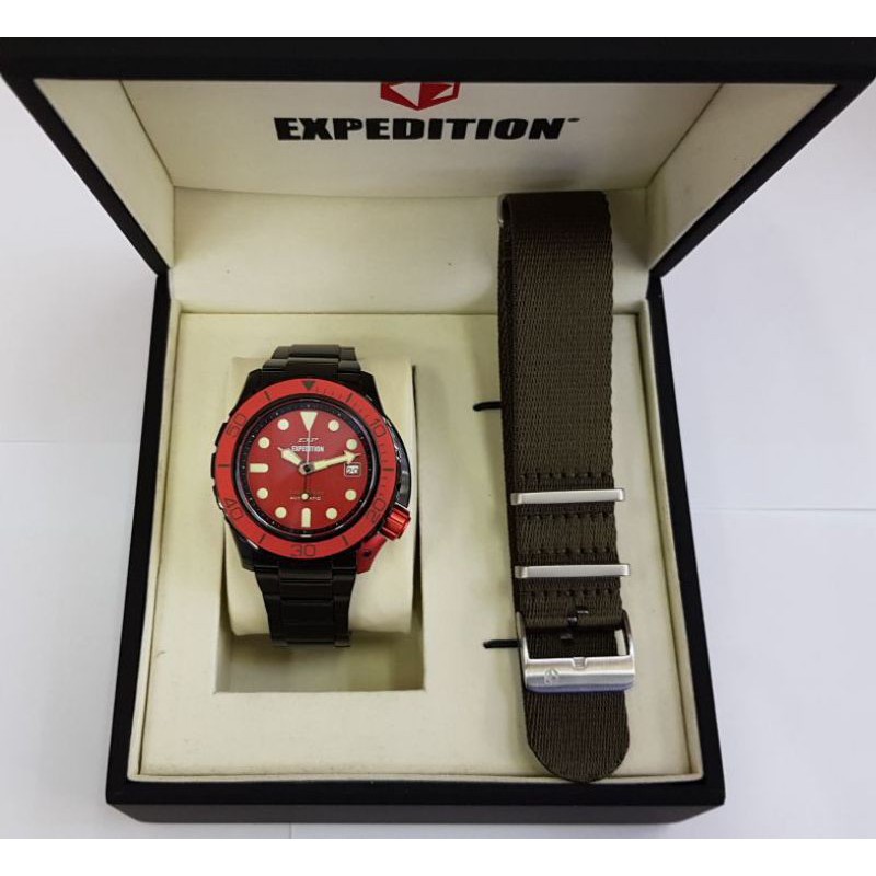 Jam Tangan Expedition E6809M Automatic Black / Red Original