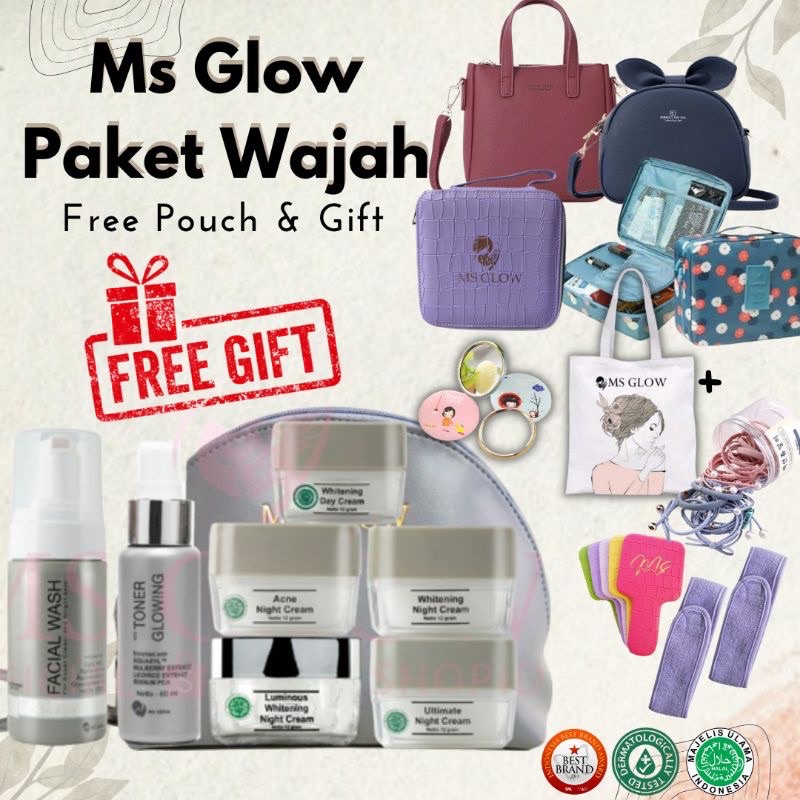 MS GLOW PAKET WAJAH FREE GIFT