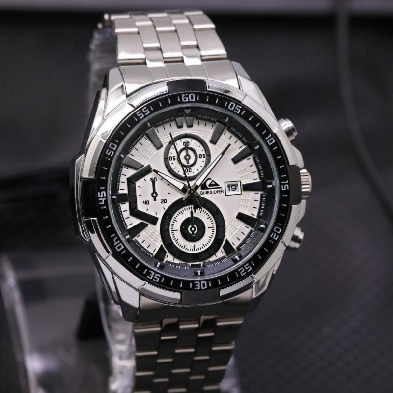 QUIKSILVER Jam Tangan Pria Analog Stainless Steel Strap 46mm