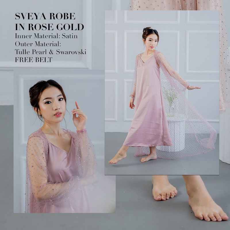 𝙏𝙪𝙩𝙪𝙡𝙡𝙚 Sveya Robe Bridal Robe Bride Robe Pengantin Robe Wedding