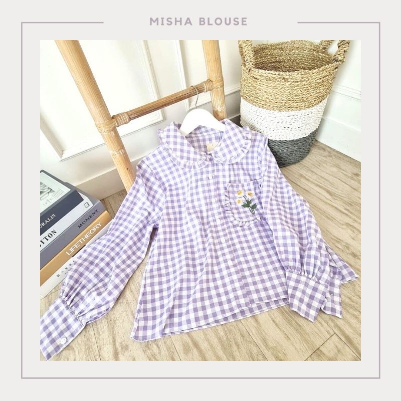 Misha Blouse | Blouse Lilac | Atasan Lilac | Puffy Blouse | Blouse Murah