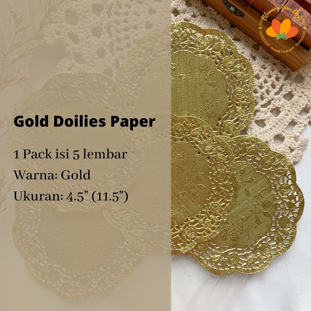 

Paper Lace Doilies Gold Kertas Alas Emas Renda Kertas Doylyes Kertas Journal Deco Jurnal Vintage Retro