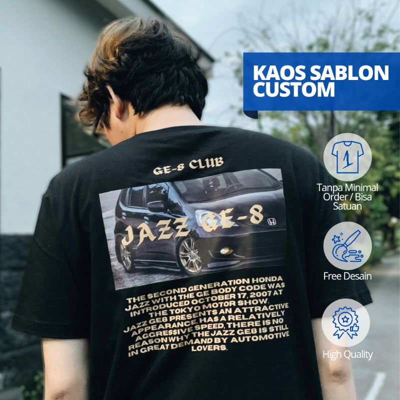 KAOS SABLON SATUAN LUSINAN PLASTISOL DTF [KAOS CUSTOM DESAIN BEBAS]