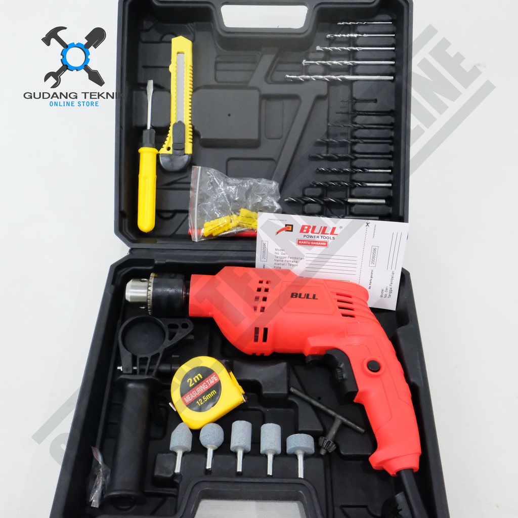 BULL BL13ST / Mesin Bor Set Impact Drill Box set BL 13ST - Mesin Bor Beton 13mm Bull