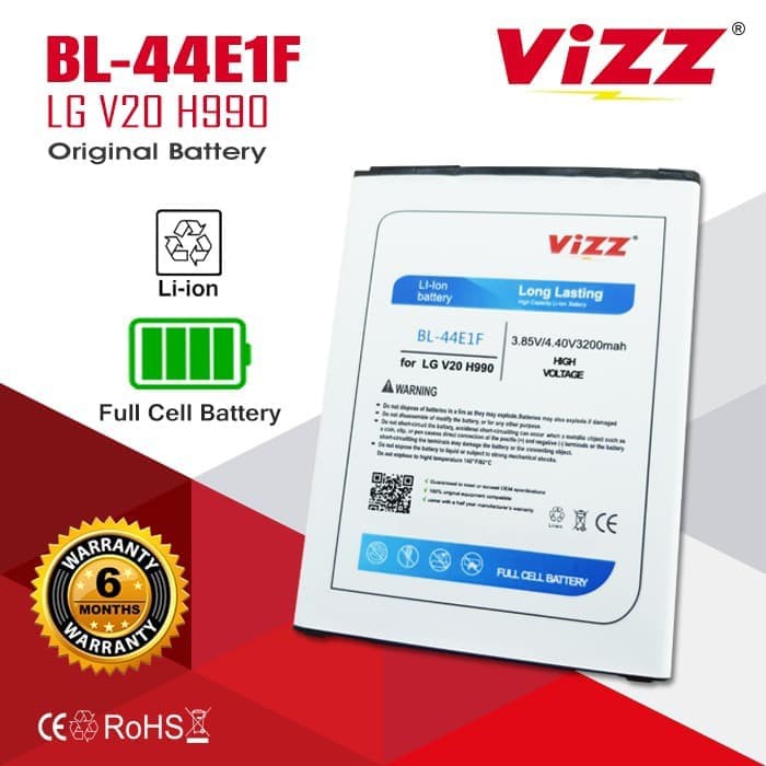 Baterai Batre Vizz BL-44E1F / LG V20 / H990 / BL44E1F Original Vizz
