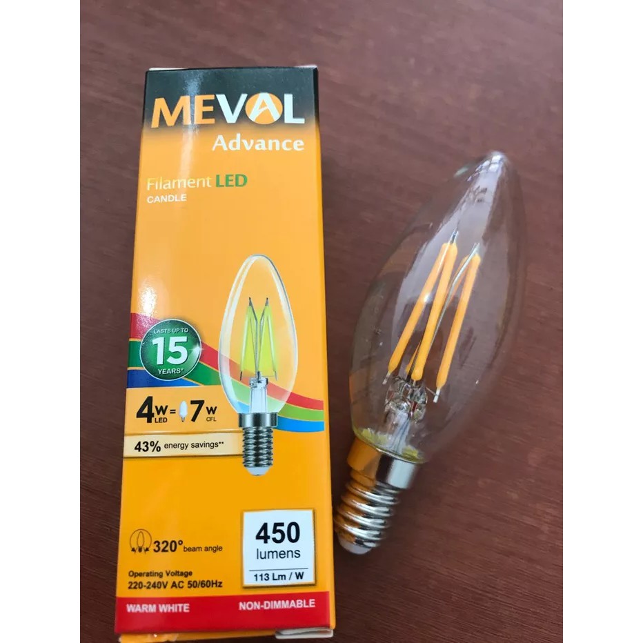 Meval led filament / Edison Candle 4W - E.14