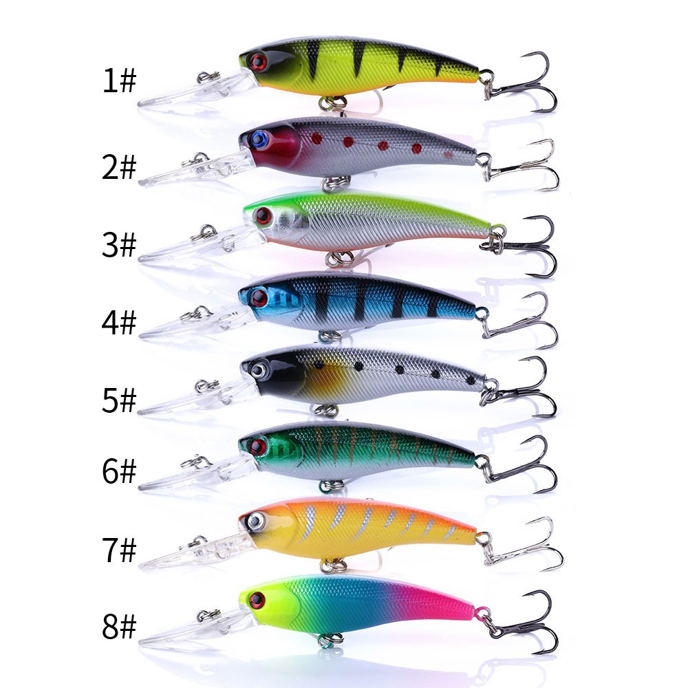 HENGJIA 8pcs 9cm/8.3g minnow umpan pancing 9cm/8.3g memancing buatan swimbait fishing lure bass bait