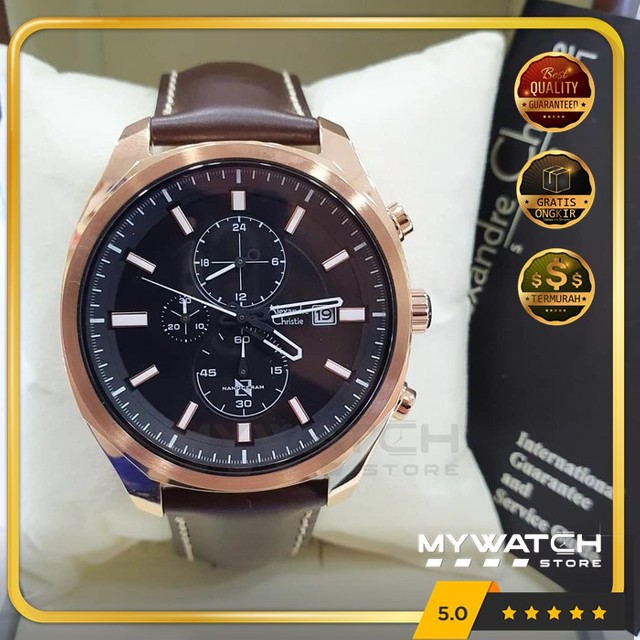 Jam Tangan Pria Alexandre Christie AC 6550 Rosegold Alexander Christy