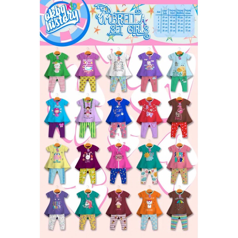 Setelan OKBG Anak Perempuan Size 2 4 6 8 10