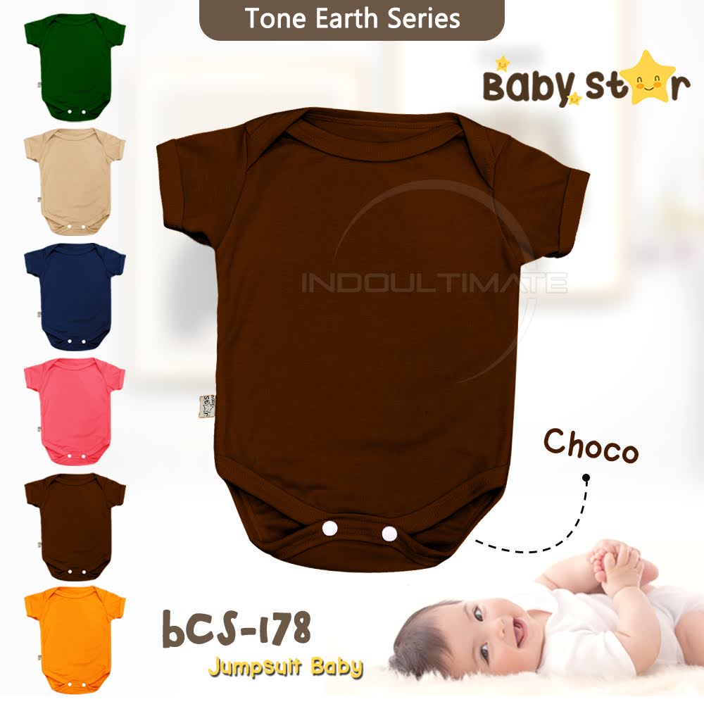 1Pcs Jumpsuit Bayi TONE EARTH SERIES BCS-178 Jumper Bayi BABY STAR / BRIGHT STAR Baju Bayi Perempuan Laki Laki BY Jumper Bayi Baru Lahir 3-6 Bulan Jumper Jumpsuit Jumsuit Setelan Set Baju Bayi Baby Perempuan Laki Laki