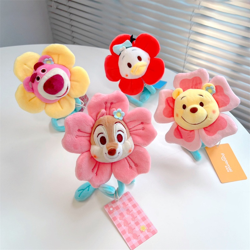 Disney Winnie The Pooh Plush Toys Flower Genuine Lotso CHIP Donald Duck Plushie Cartoon Cute Bear Stuffed Doll Gift for Children